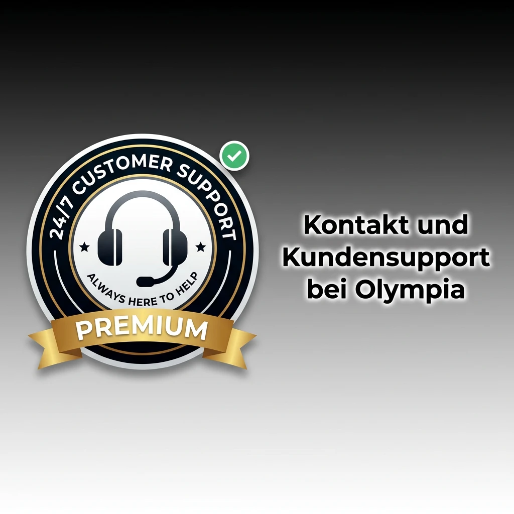 Olympia Kundensupport: Live-Chat, E-Mail, Telefon und FAQ rund um die Uhr verfügbar.