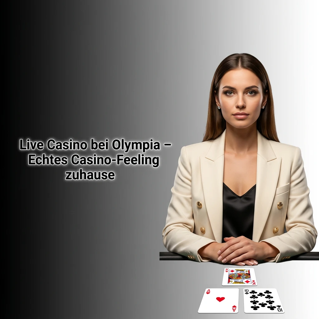Live casino dealer at Olympia Casino streaming roulette, blackjack, and game shows from a professional studio setup.