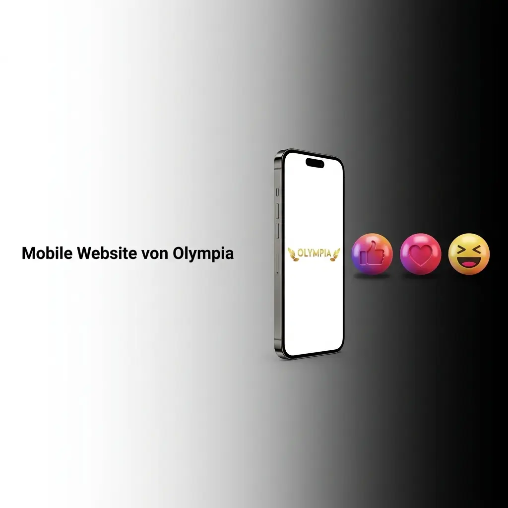 Olympia mobile Website auf Smartphone und Tablet mit Sport-Wetten, Casino-Spielen und Kontoverwaltung