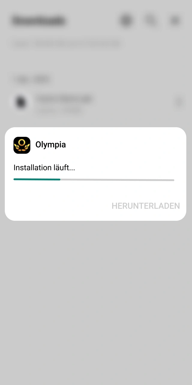Führe die heruntergeladene Olympia APK-Datei auf deinem Android-Gerät aus.