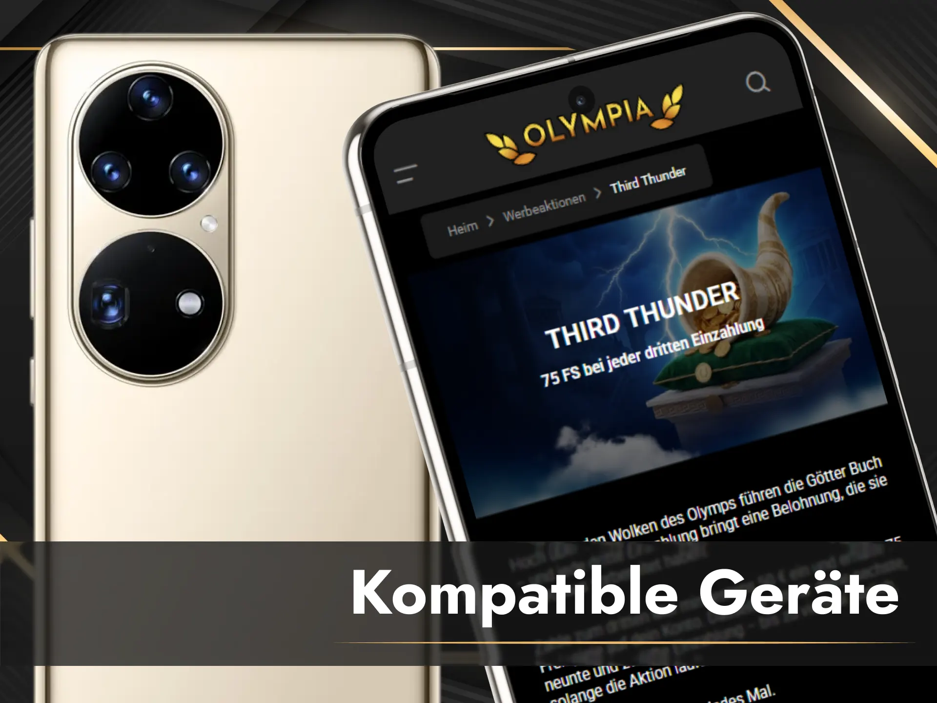 Überprüfe die Systemanforderungen für dein Smartphone in der Olympia App.