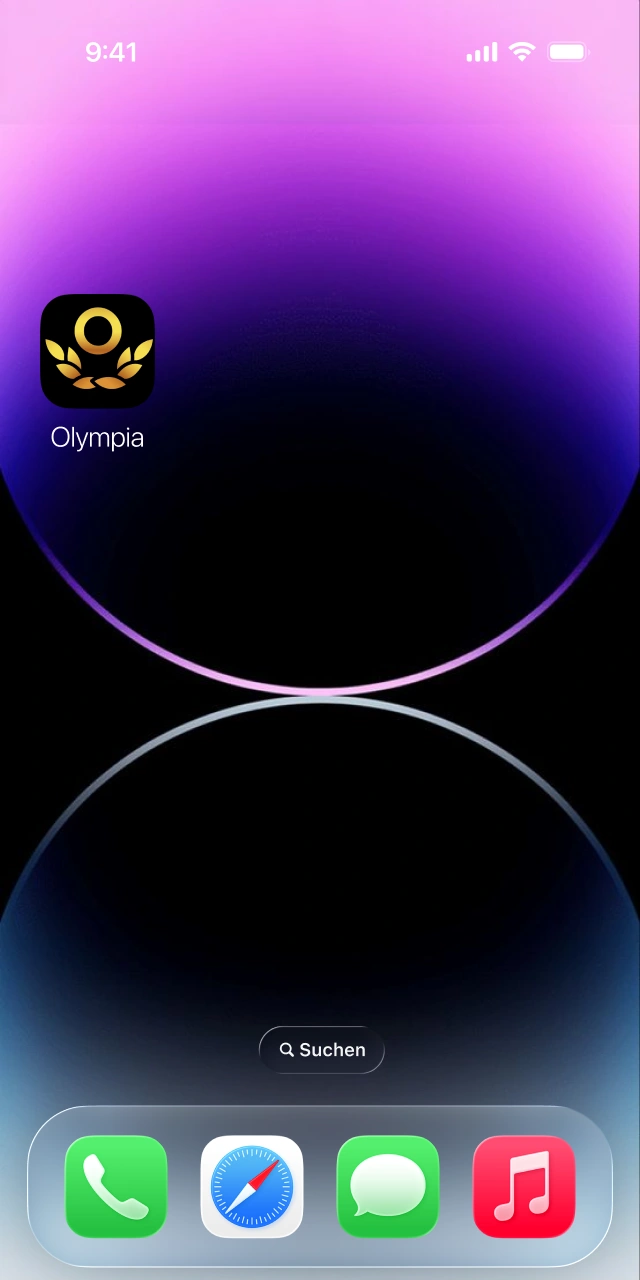 Starte die installierte Olympia iOS App auf deinem iPhone.