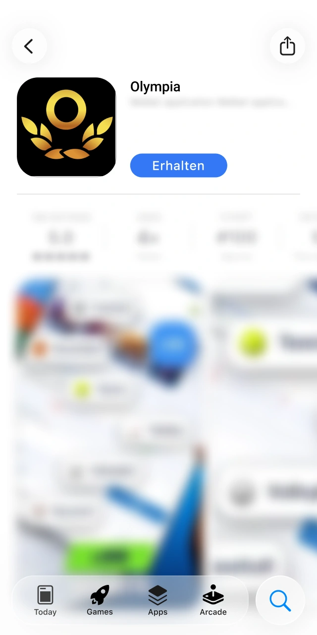 Öffne den App Store zur Installation der Olympia iOS Version.