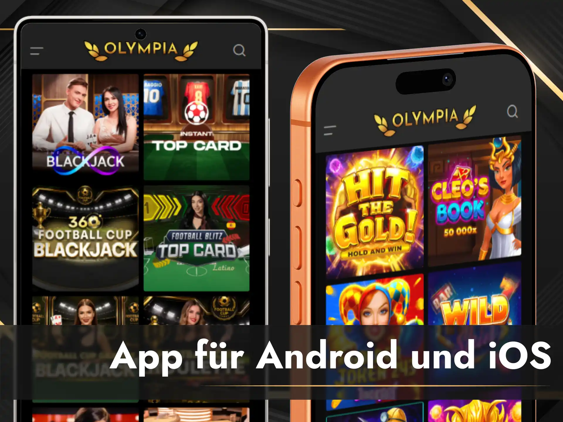 Lade die Olympia App für Android und iOS jetzt herunter.