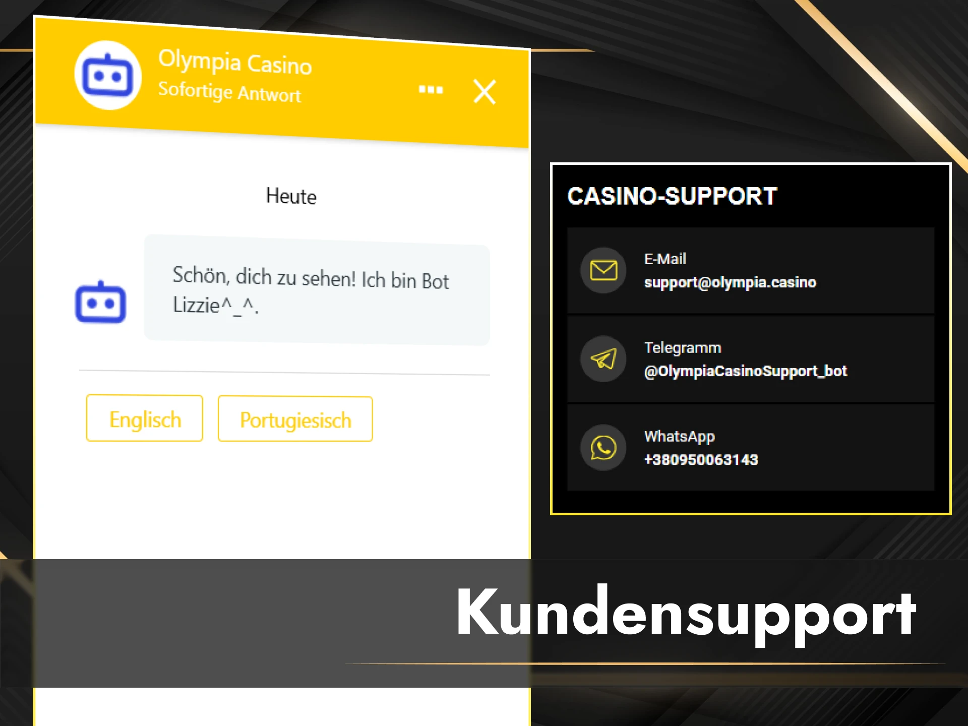 Kontaktiere den freundlichen Kundensupport von Olympia bei allen Fragen.