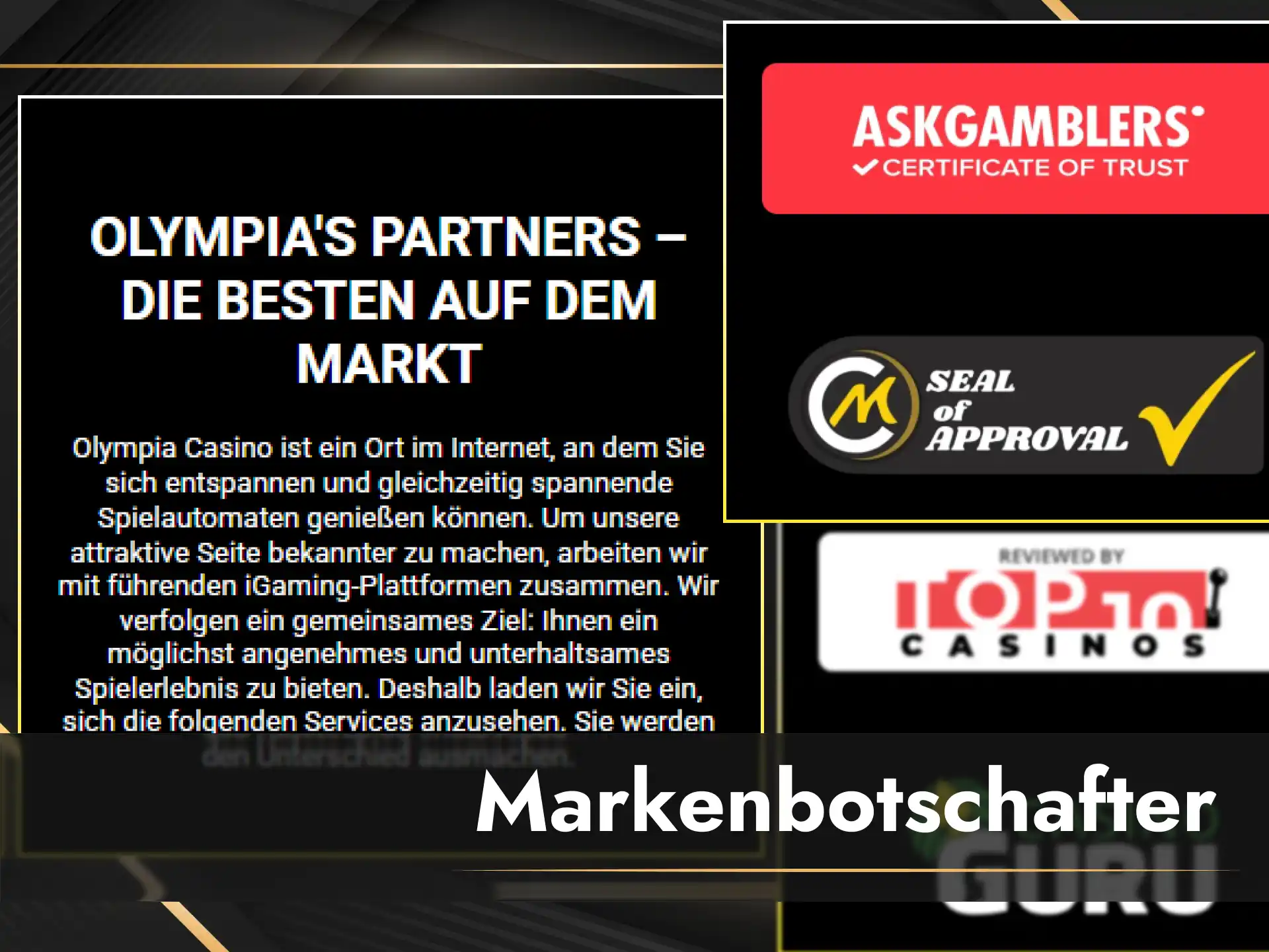 Offizielle Markenbotschafter und Sponsoring-Partner von Olympia in Deutschland.