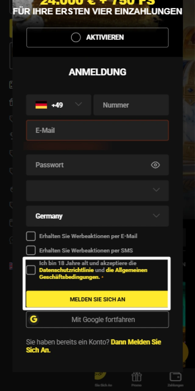 Bestätige dein Olympia Konto über den zugesandten Verifizierungslink.