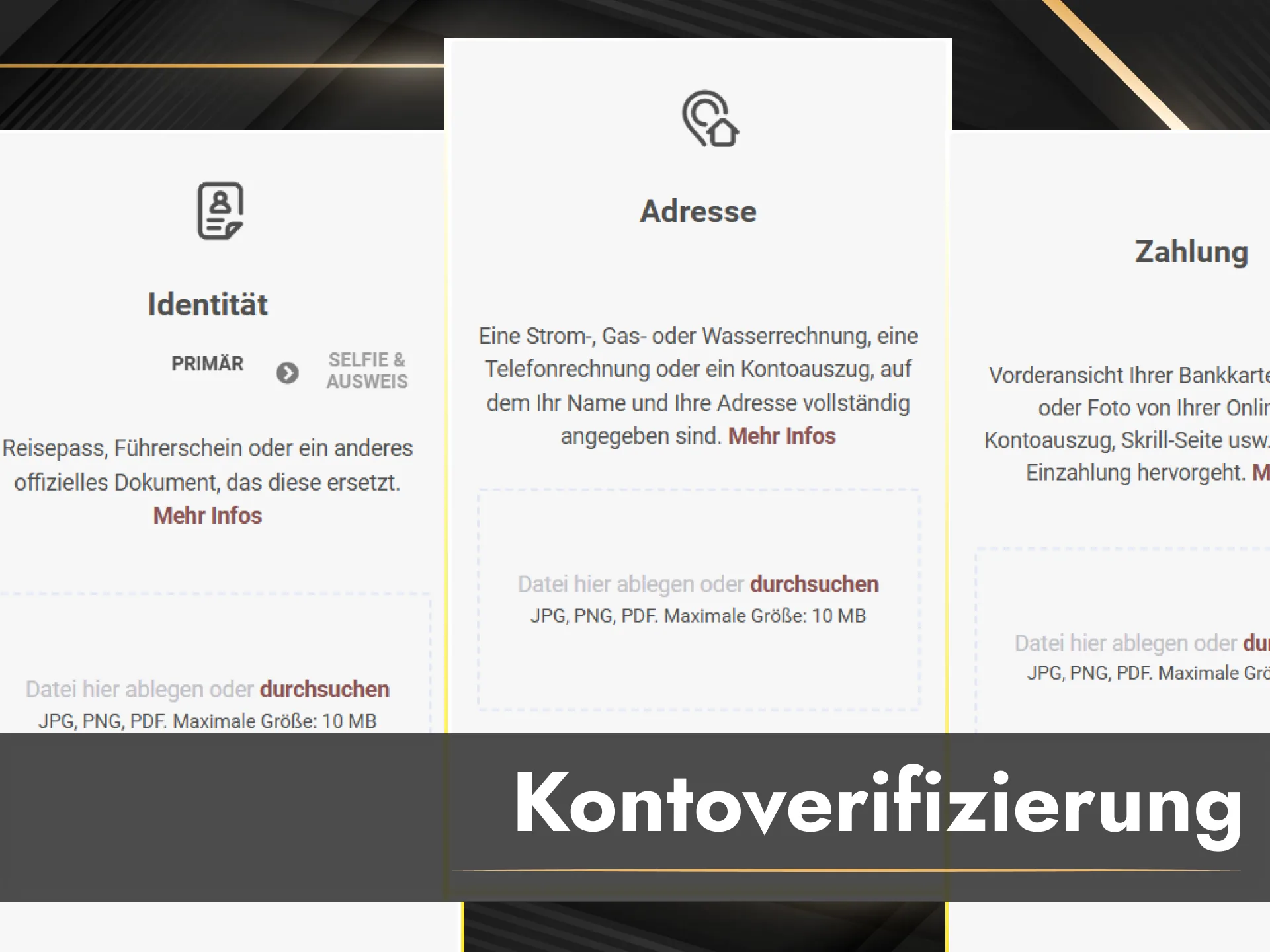 Verifiziere dein Konto bei Olympia einfach und schließe die Identitätsprüfung ab.