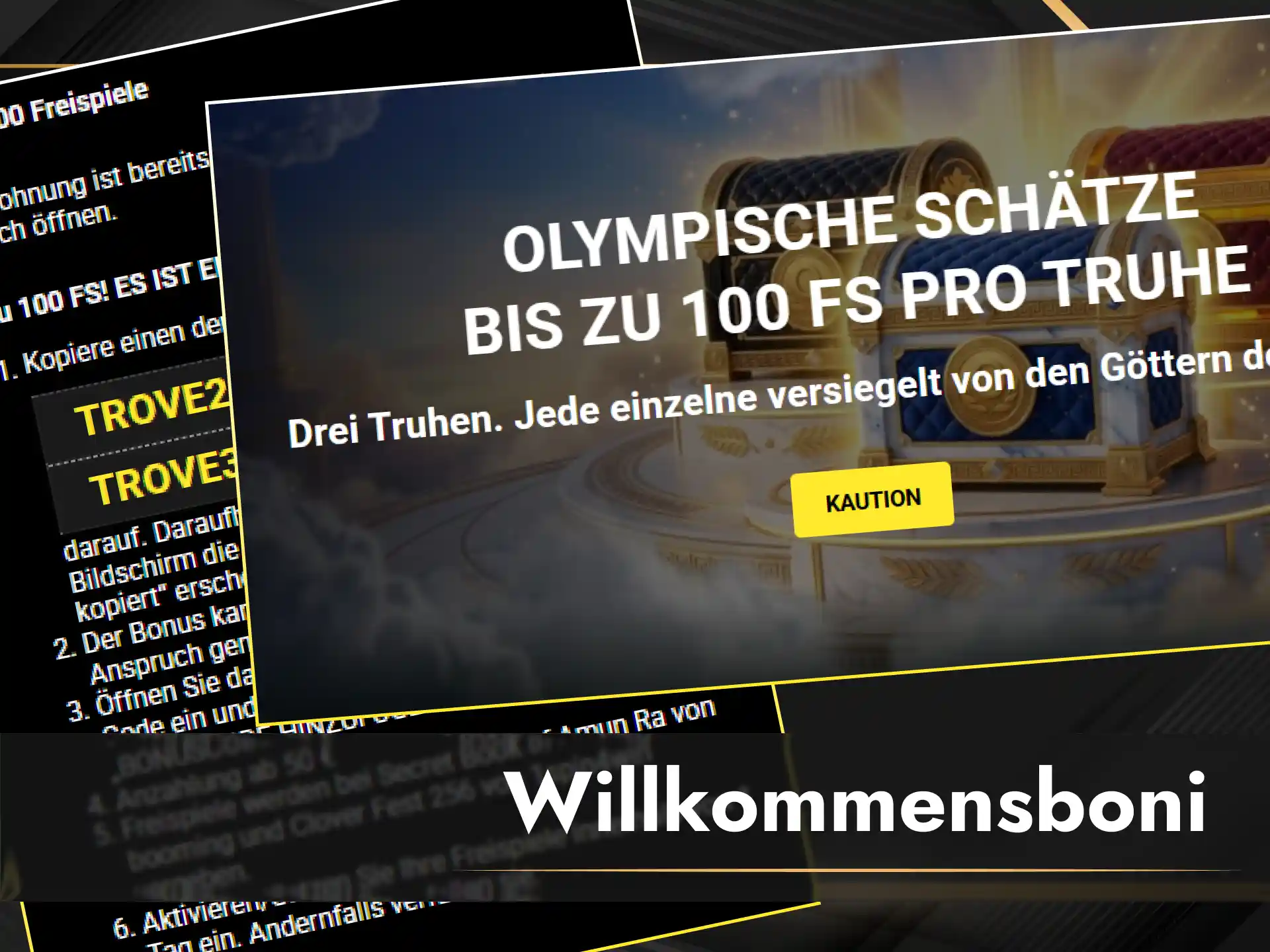 Übersicht der Willkommensboni und Promotionen für neue Spieler aus Deutschland bei Olympia.